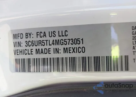 2021 Ram 2500 Limited 4X4 6'4 Box from USA, damaged, VIN 3C6UR5TL4MG573051